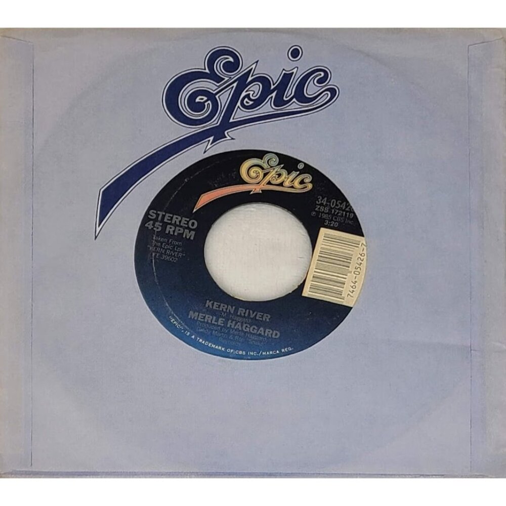 Merle Haggard Kern River / The Old Watermill 45 RPM Vinyl Epic 34-05426